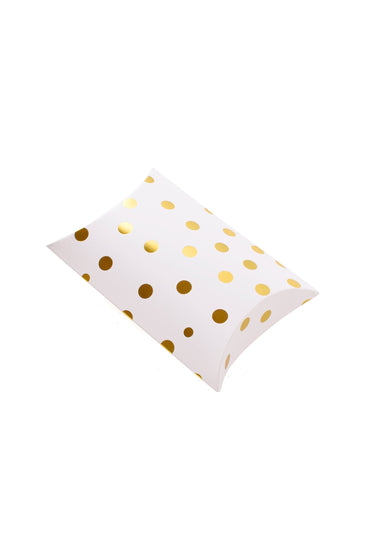 White and Gold Pillow Favor Box es CGF0240 (Set of 12 pcs)