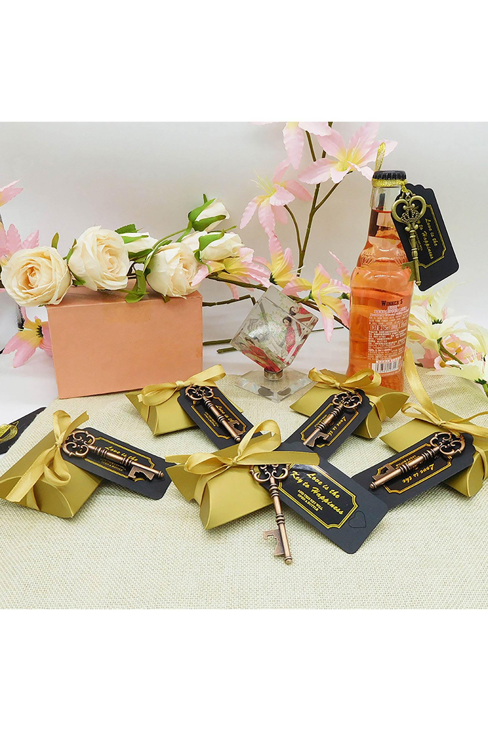 Wedding Favor Box with Key Bottle Opener Combo CGF0242 (Set of 12 pcs) - COCOMELODY