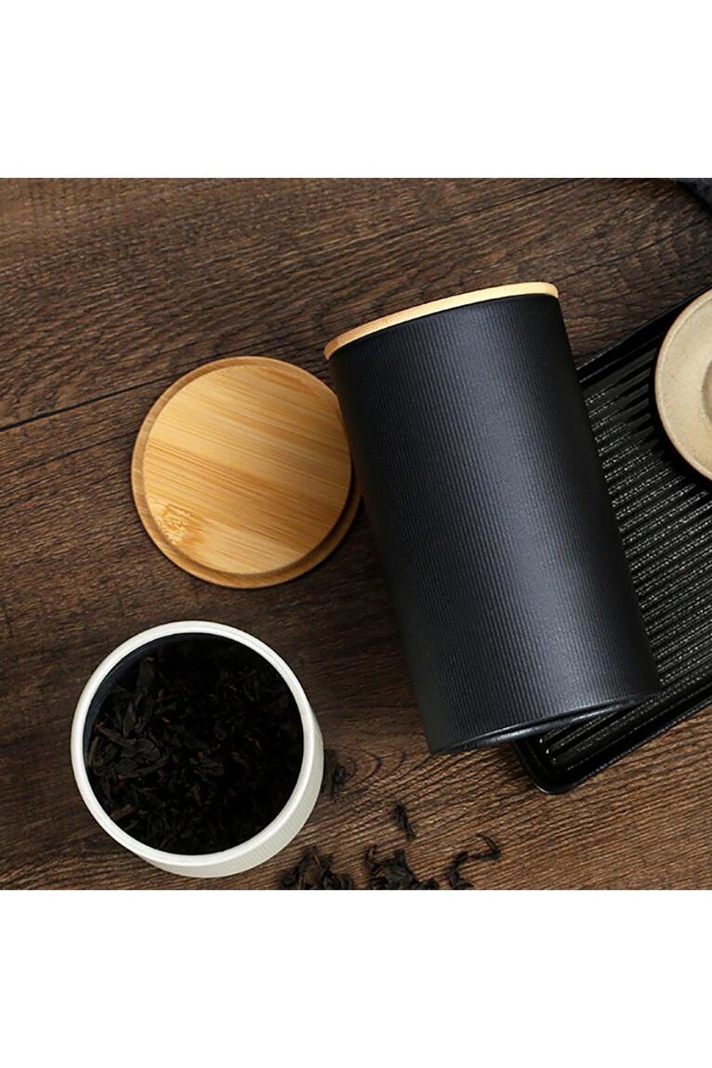Paper Jar with Bamboo Lids CGF0251 (Set of 4 pcs) - COCOMELODY