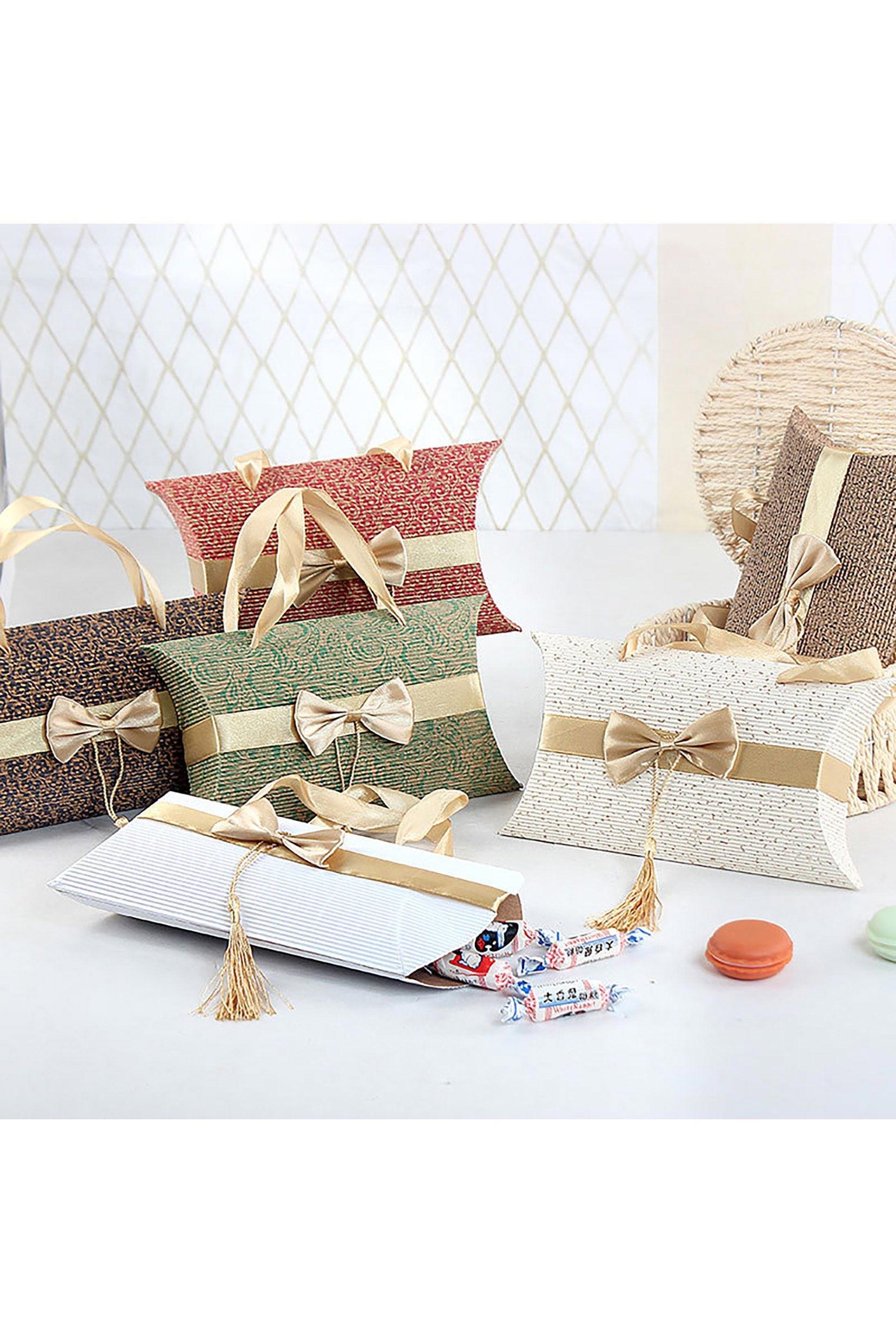 Corrugated Pillow Shaped Favor Boxes CGF0253 (Set of 12 pcs) - COCOMELODY