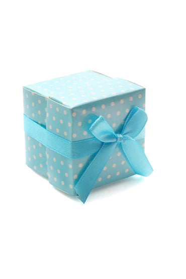 Pink/Blue Colors Paper Polka Dot Gift Box Wedding Favors Chocolate Candy Box With Ribbon Baby Shower Candy Box CGF0264 (Set of 12 pcs)