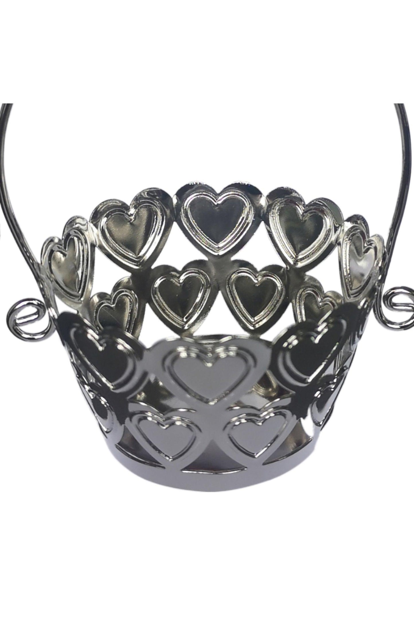 Mini Round Silver Metal Favor Baskets CGF0268 (Set of 12 pcs) - COCOMELODY