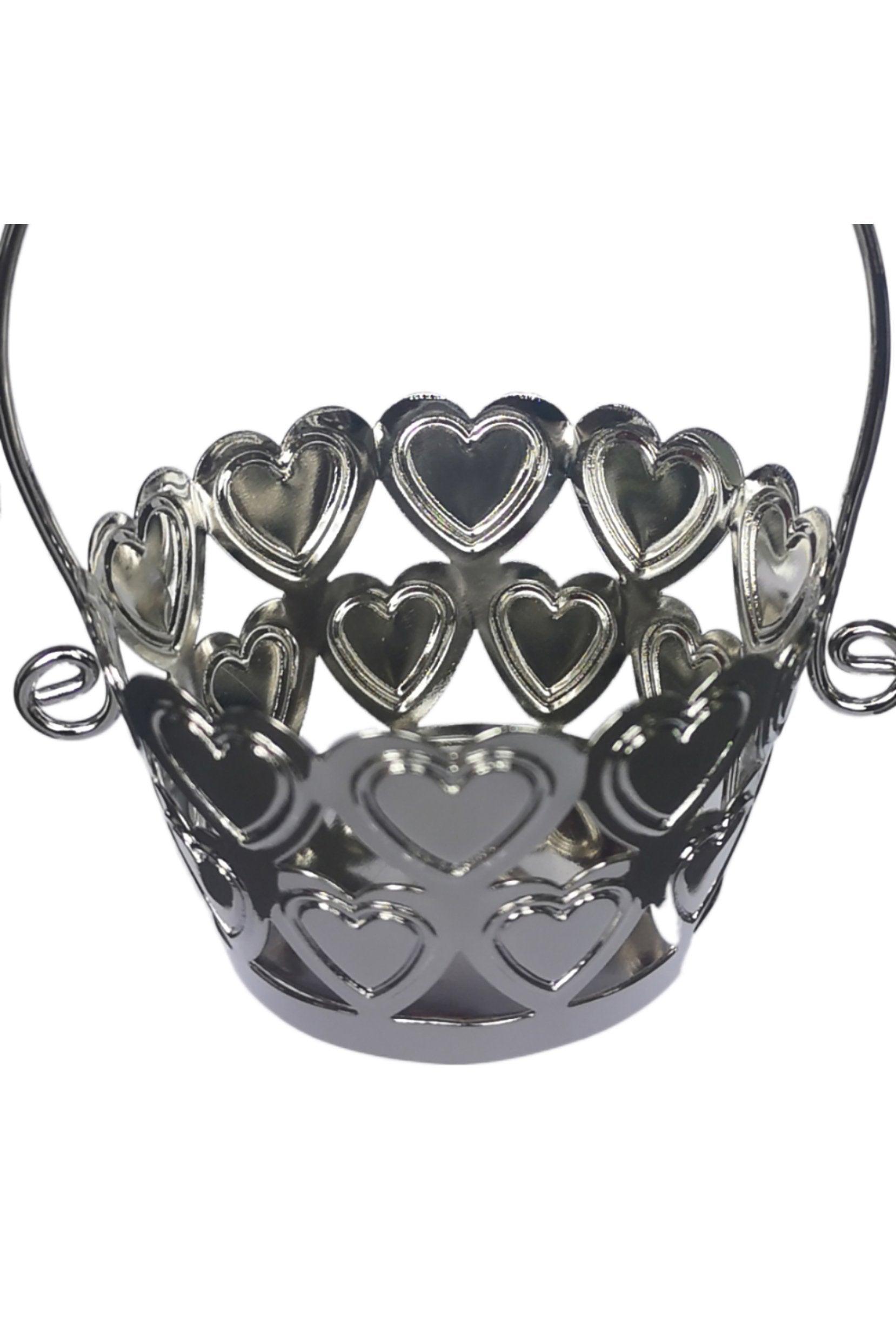 Mini Round Silver Metal Favor Baskets CGF0268 (Set of 12 pcs) - COCOMELODY