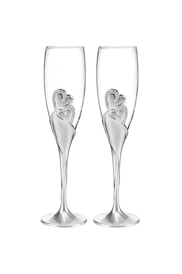 Twin Heart Wedding Toasting Flutes Set for The Couple CGF0285 (Set of 1 pcs)