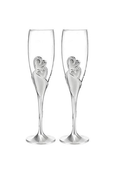 Twin Heart Wedding Toasting Flutes Set for The Couple CGF0285 (Set of 1 pcs)