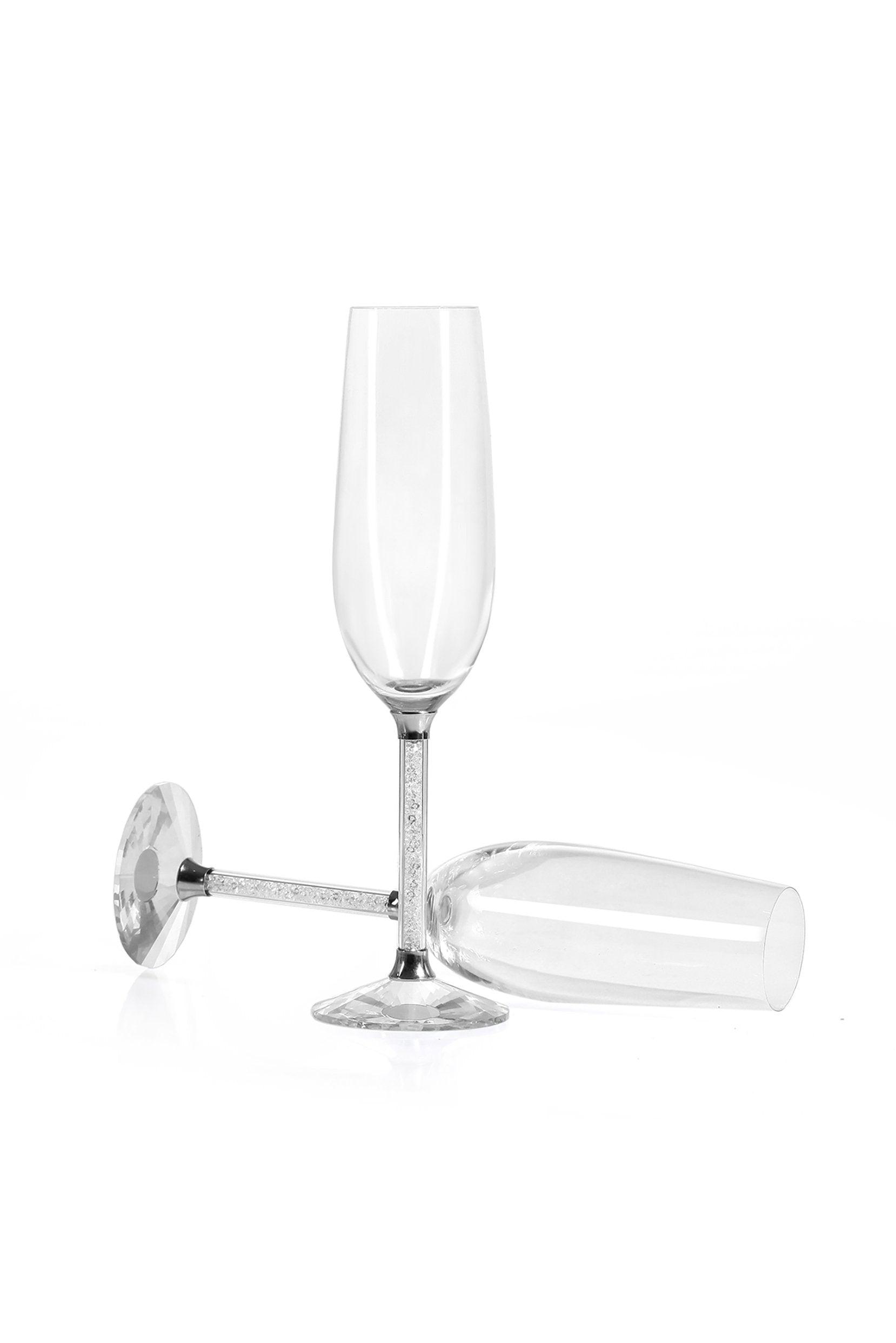 Always and Forever Crystal Champagne Flutes Set of 2 Pieces Wedding Toasting Flutes Crystal Glass Anniversary Gifts Wedding Couples Gift CGF0286 - COCOMELODY