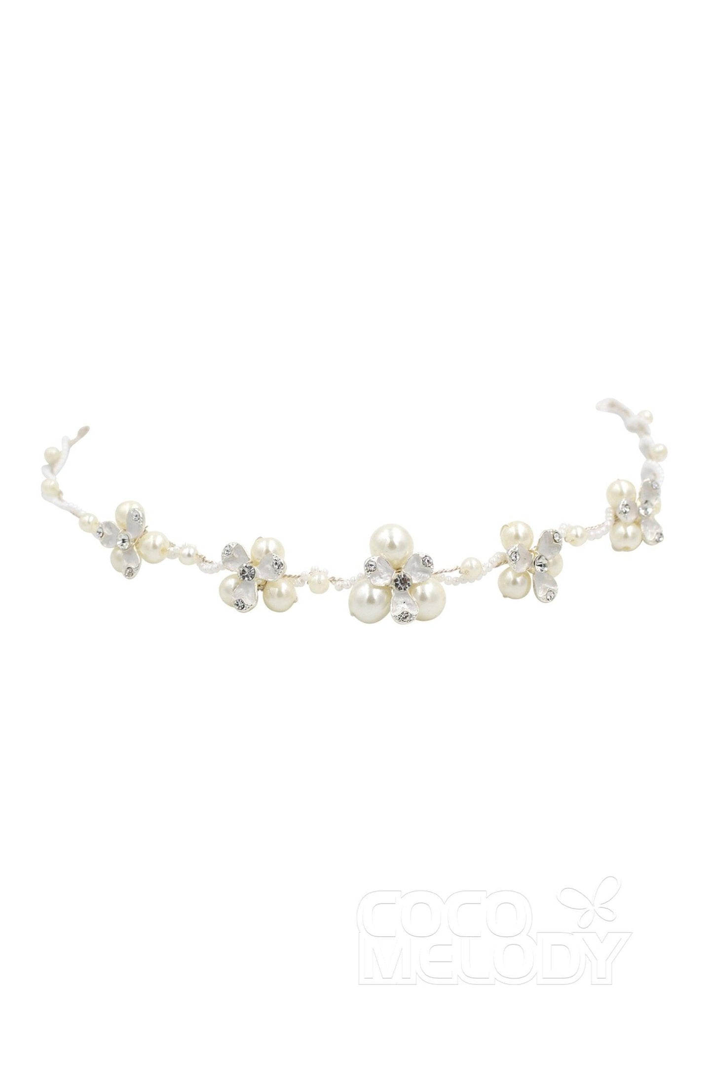 Alloy Headbands with Imitation Pearl and Rhinestone CH0162 - COCOMELODY