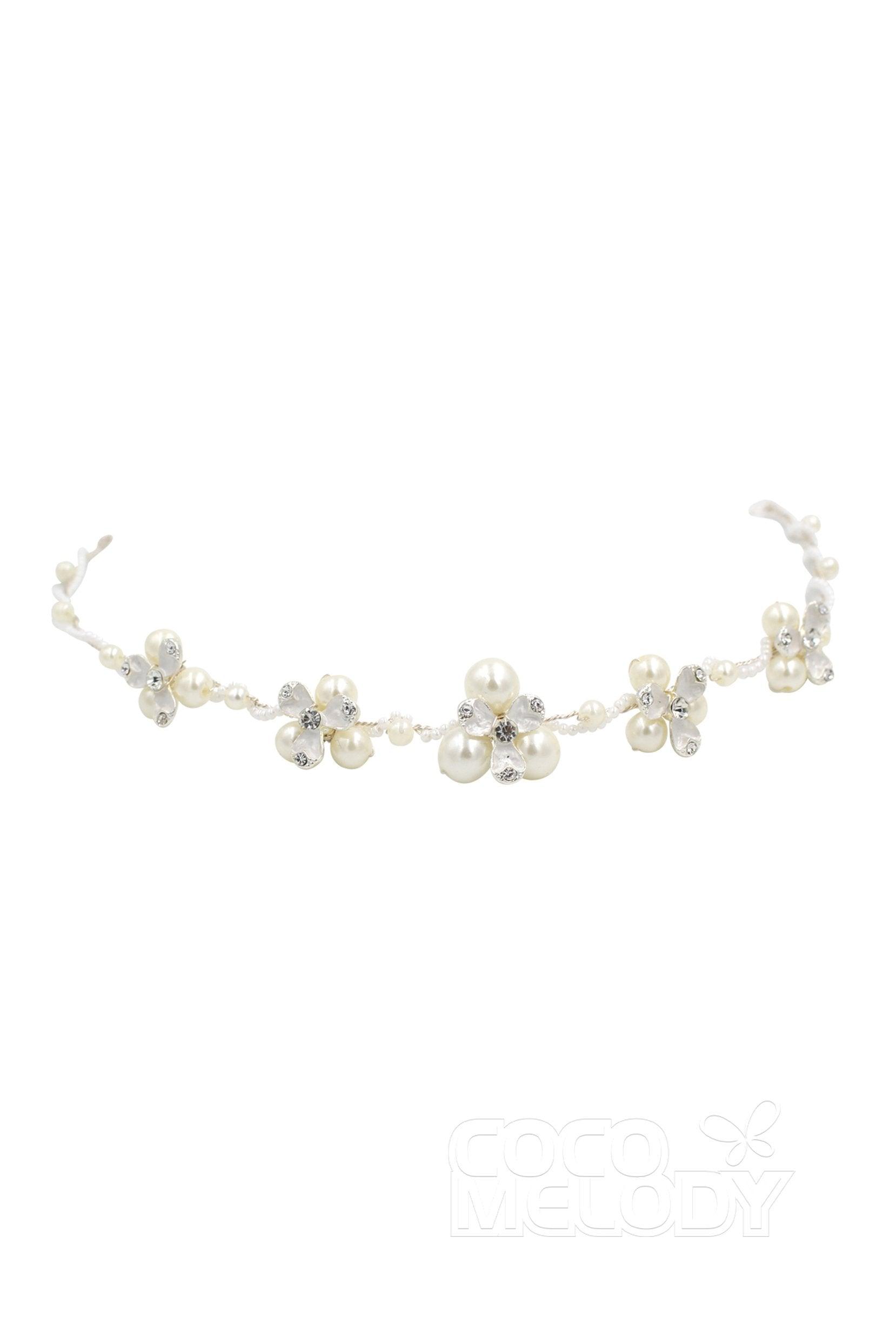 Alloy Headbands with Imitation Pearl and Rhinestone CH0162 - COCOMELODY