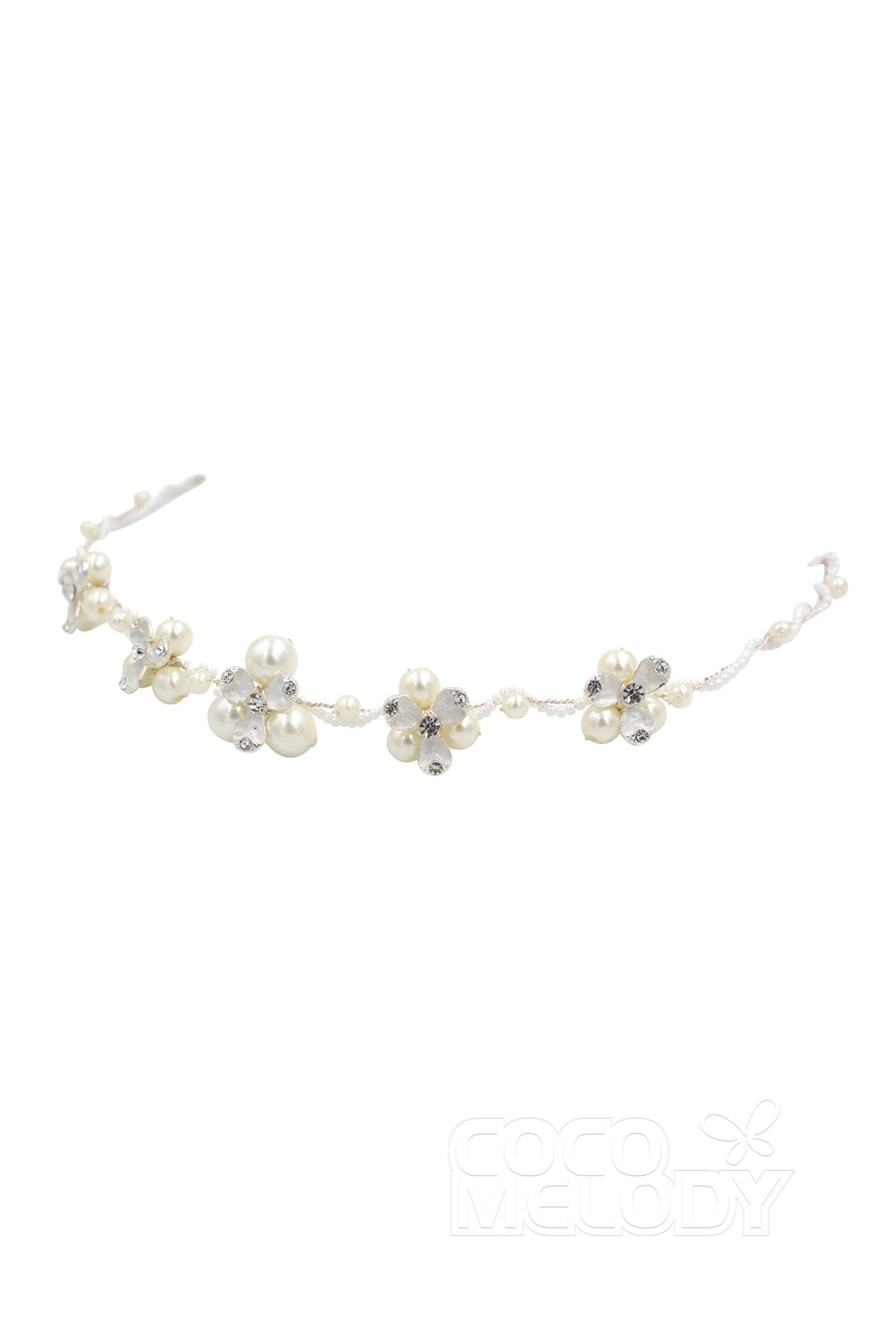 Alloy Headbands with Imitation Pearl and Rhinestone CH0162 - COCOMELODY