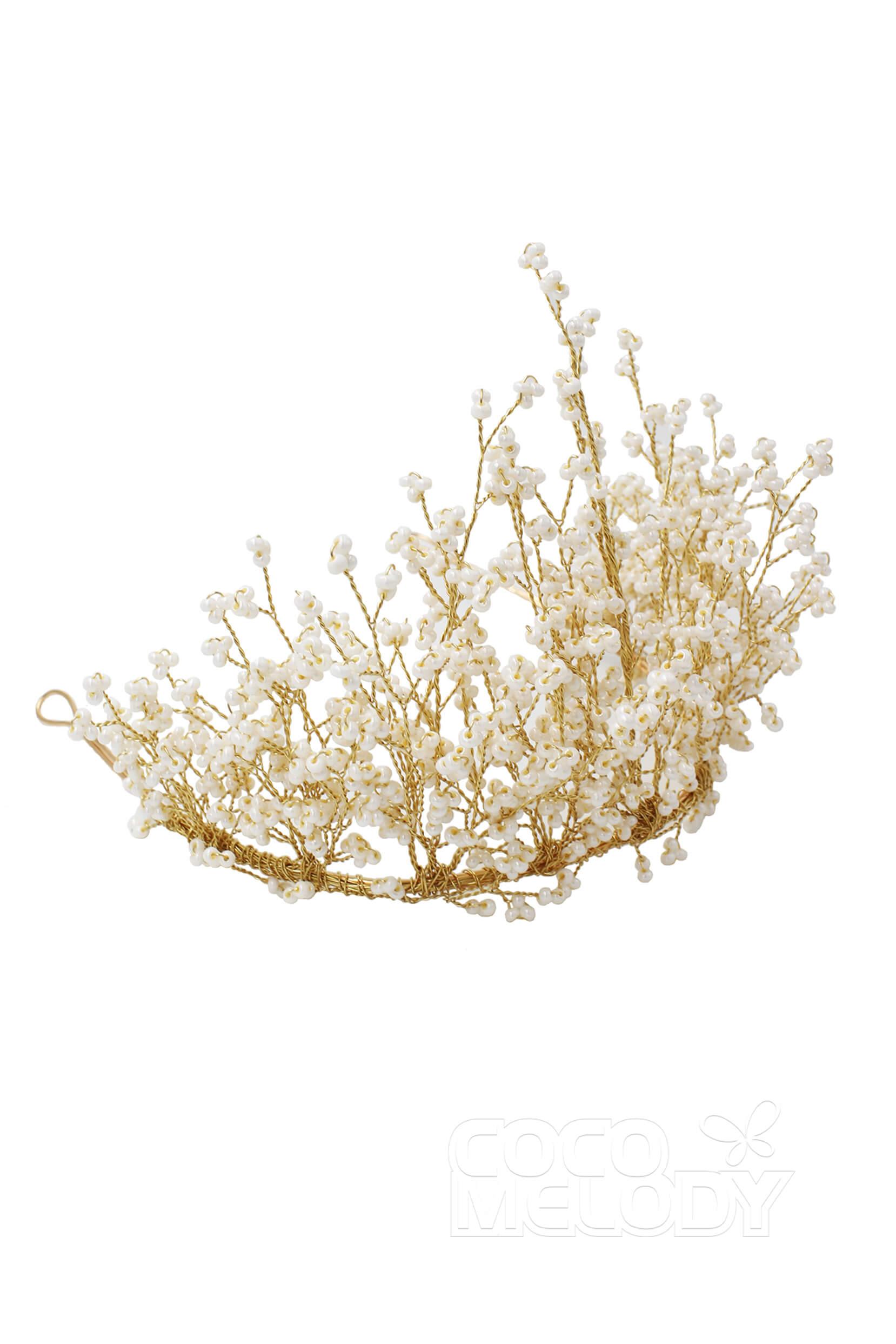 Grand Alloy Tiaras with Beads CH0179 - COCOMELODY