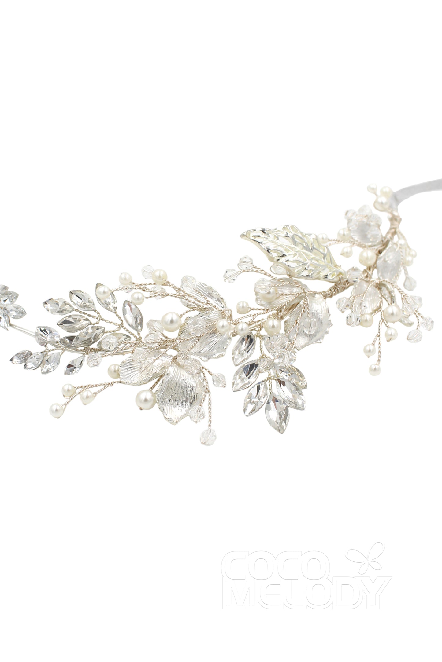 Alloy Headbands with Imitation Pearl and Crystals CH0191