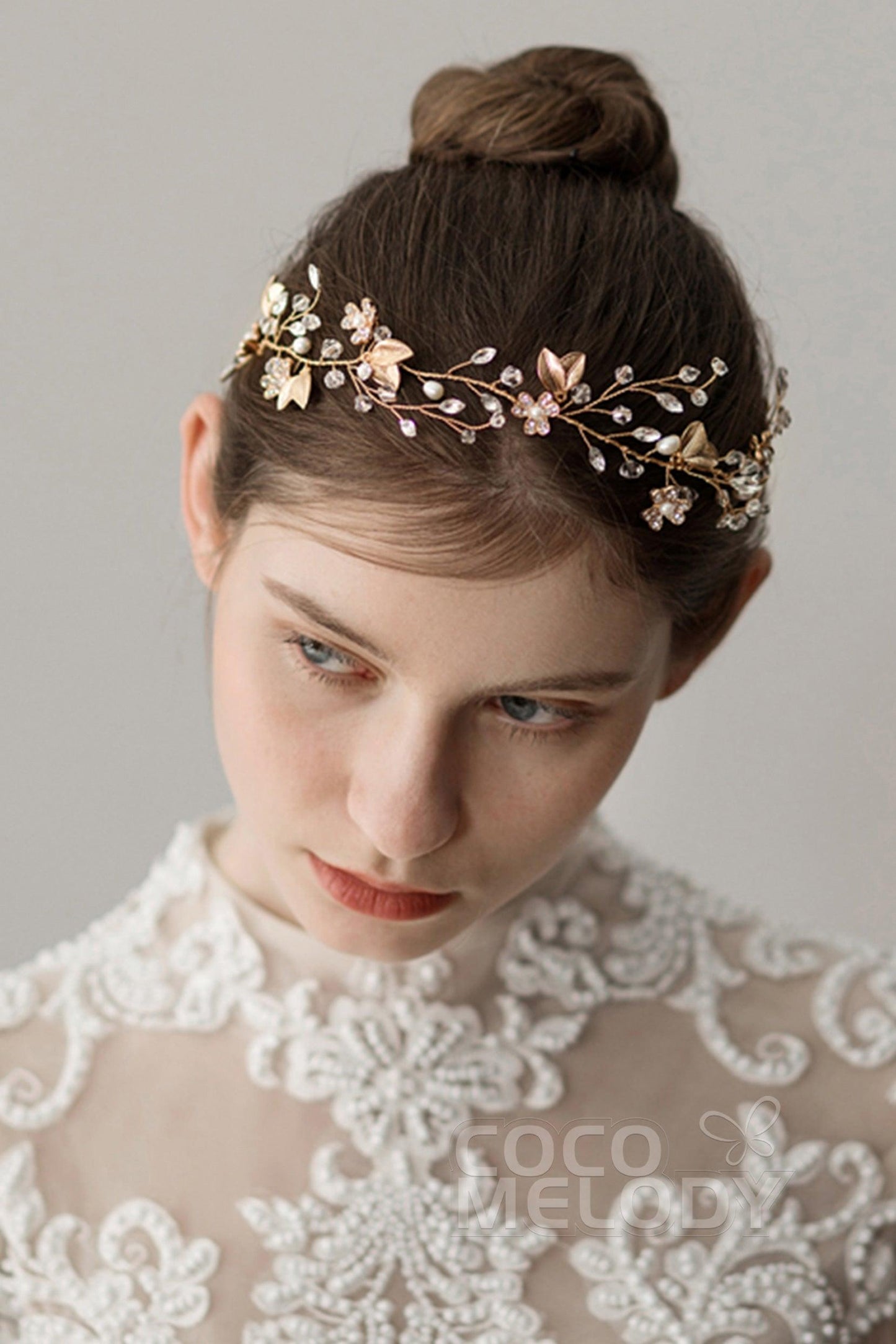 Alloy Headbands with Imitation Pearl and Crystals CH0207