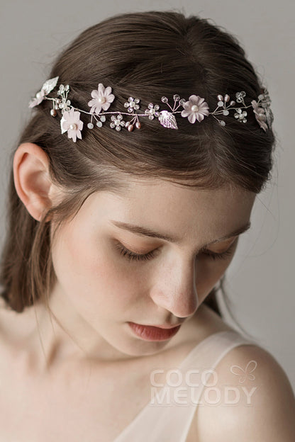 Alloy Headbands with Flower and Crystals CH0209