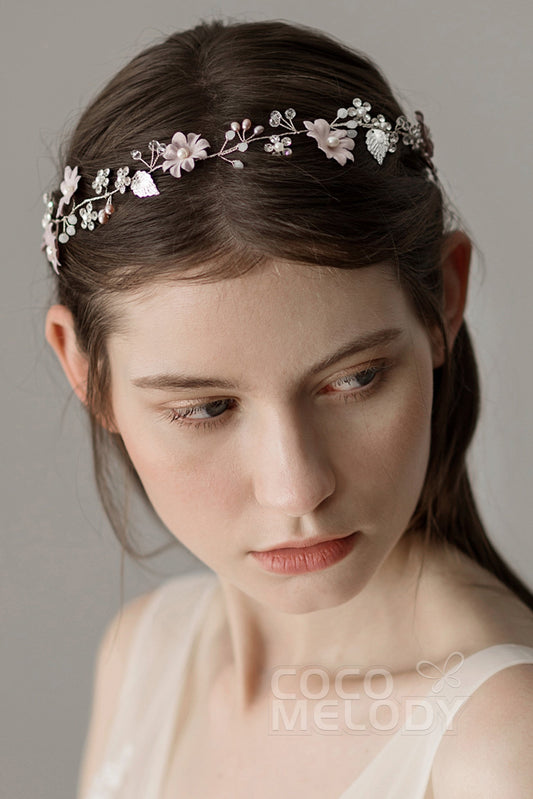 Alloy Headbands with Flower and Crystals CH0209