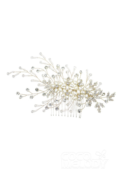 Alloy Hair Combs with Imitation Pearl and Crystals CH0210
