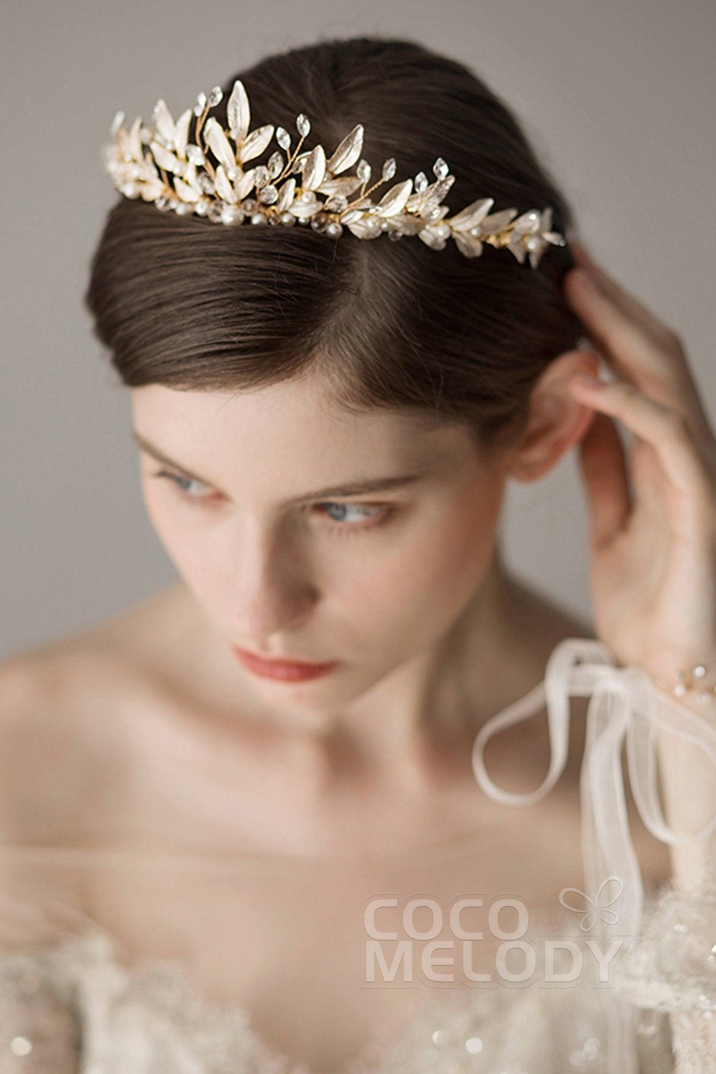 Alloy Tiaras with Imitation Pearl and Crystals CH0217 - COCOMELODY