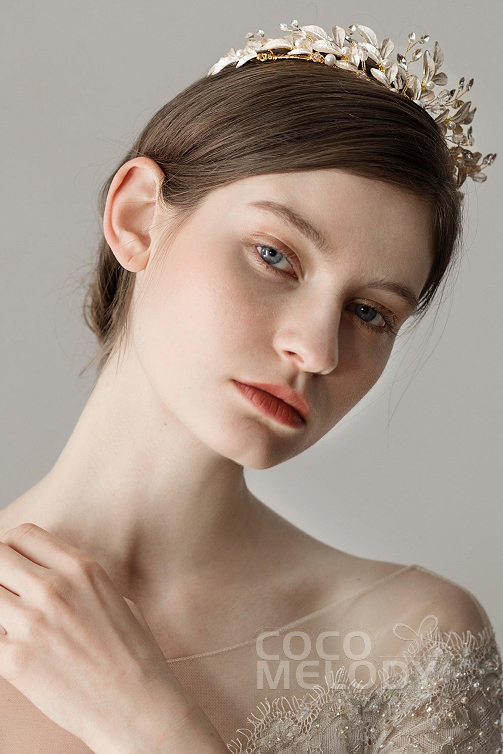 Alloy Tiaras with Imitation Pearl and Crystals CH0217 - COCOMELODY
