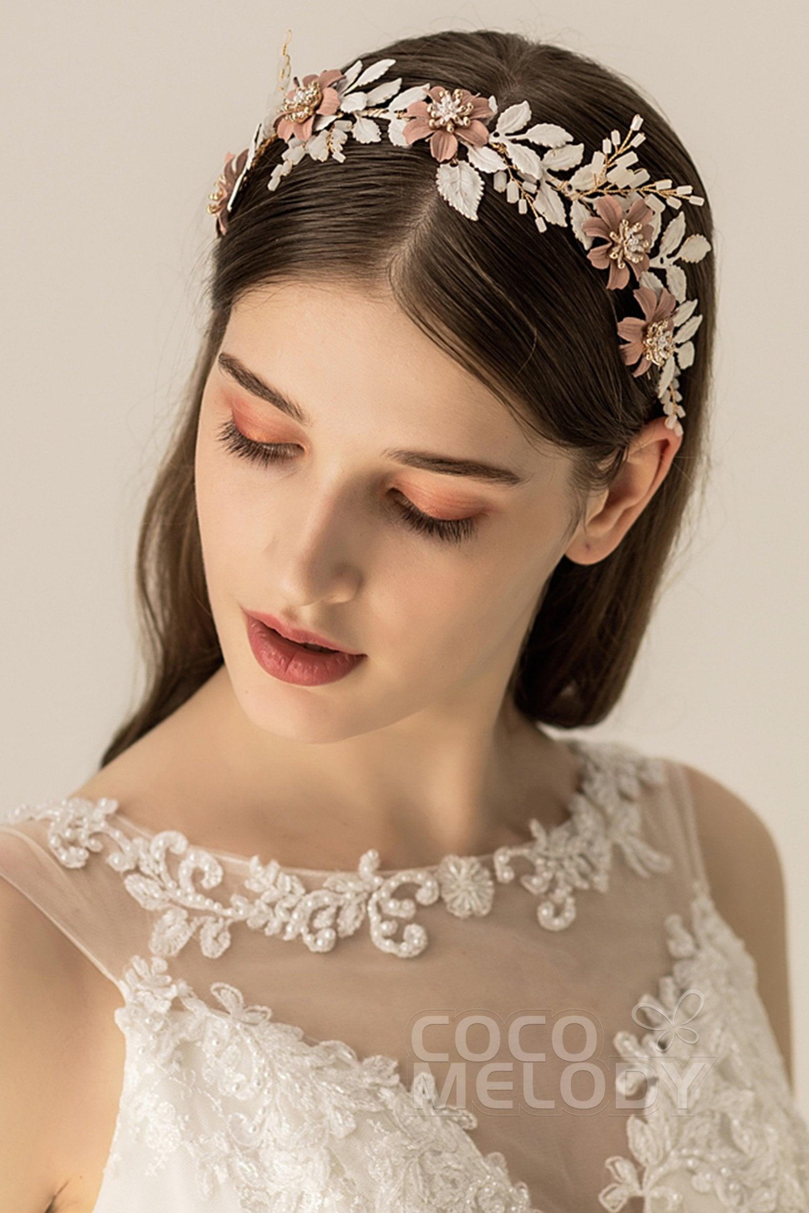 Alloy Headbands with Flower CH0259 - COCOMELODY