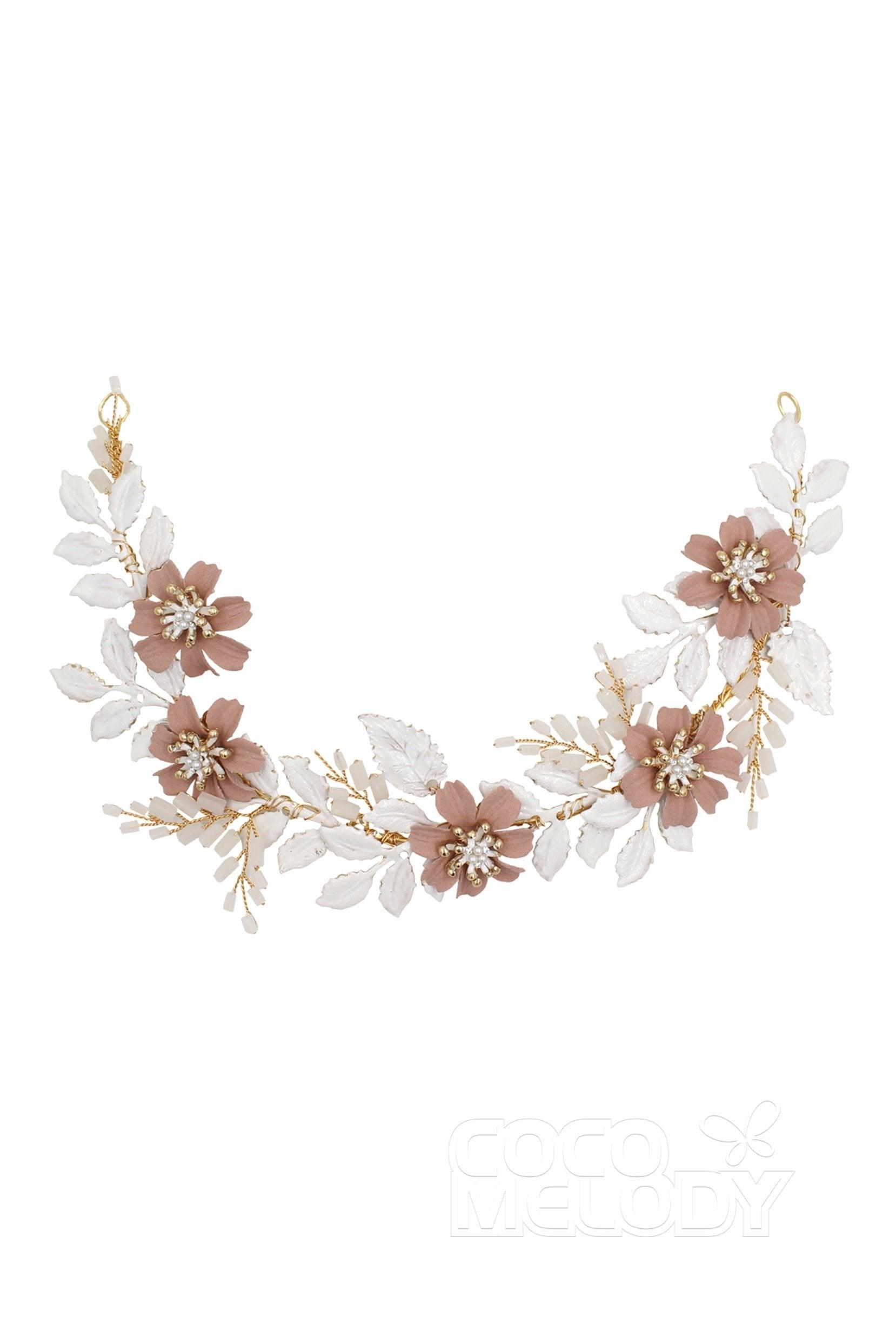 Alloy Headbands with Flower CH0259 - COCOMELODY