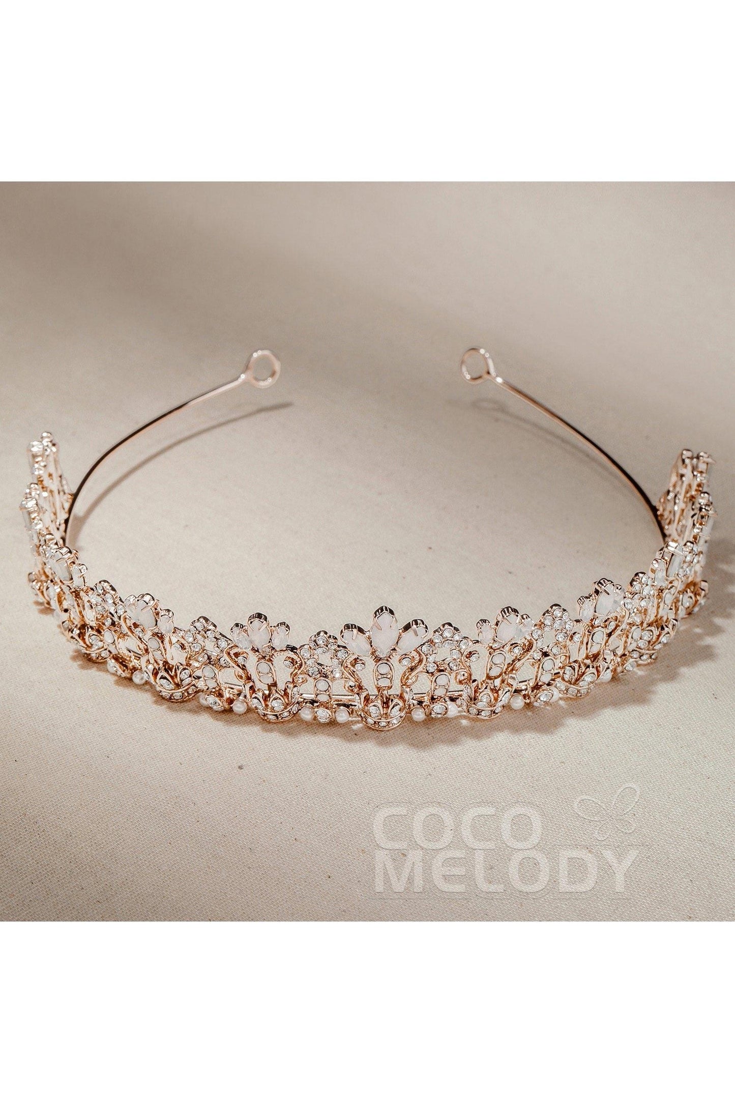 Alloy Tiaras with Rhinestone and Opal CH0270 - COCOMELODY