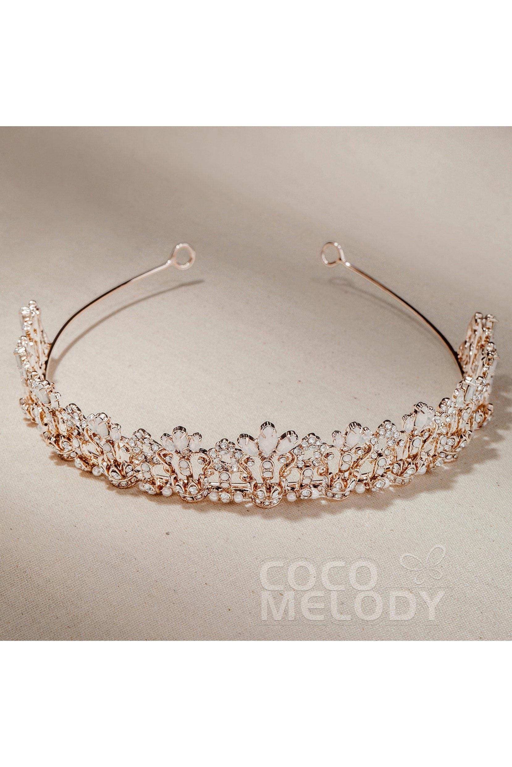 Alloy Tiaras with Rhinestone and Opal CH0270 - COCOMELODY