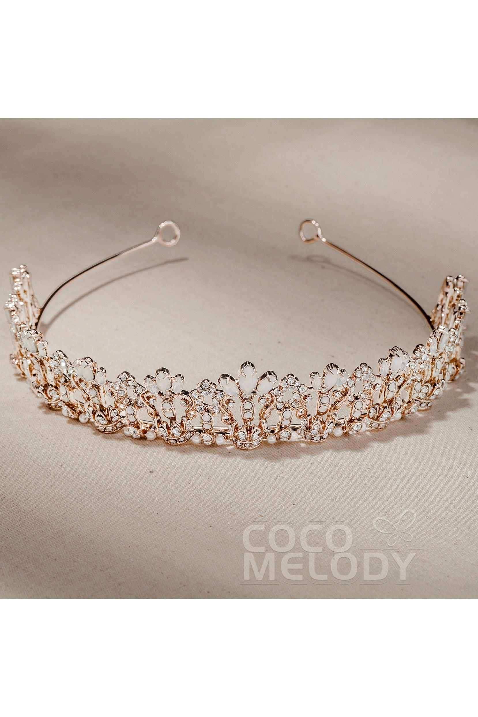 Alloy Tiaras with Rhinestone and Opal CH0270 - COCOMELODY