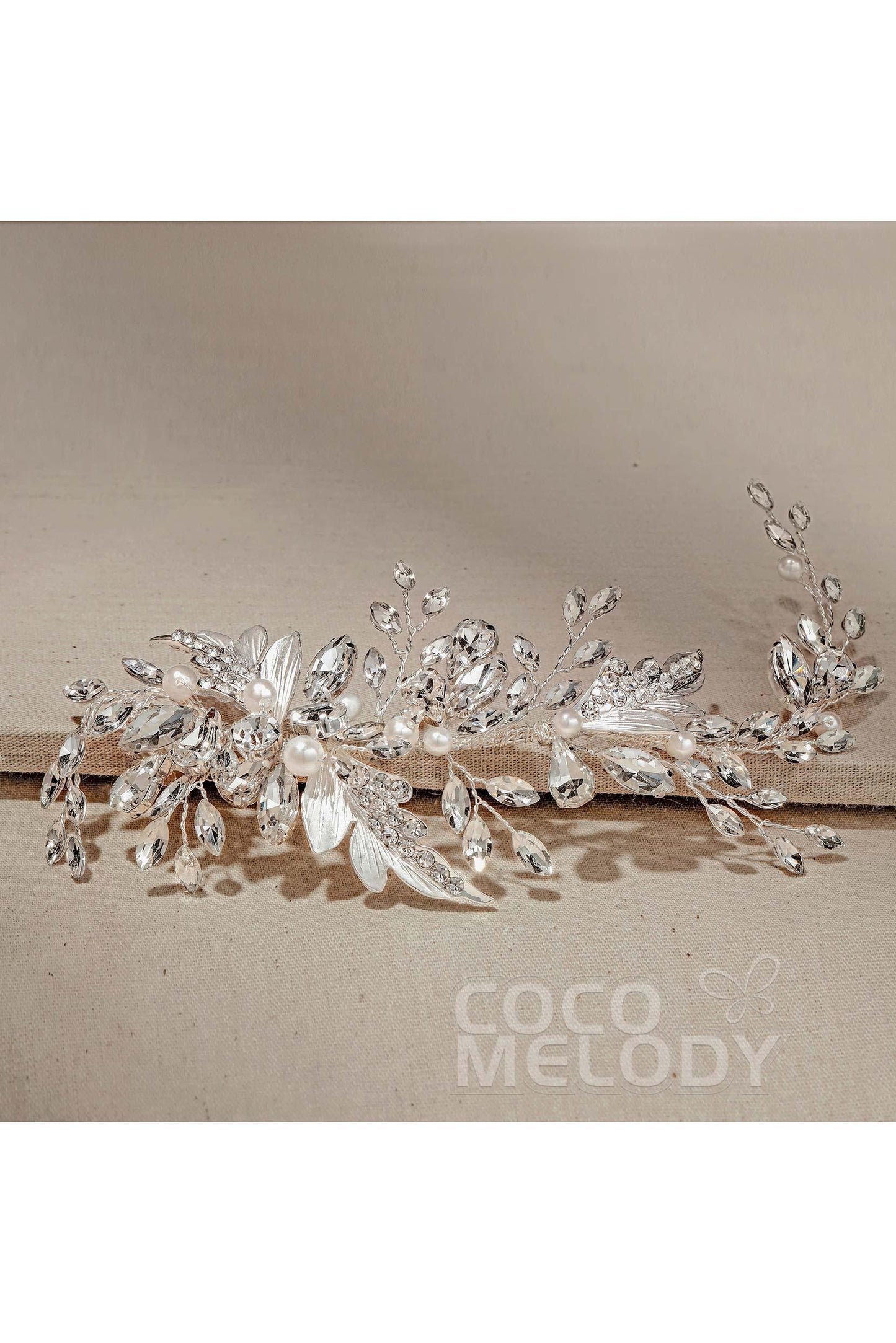 Alloy Headpieces with Imitation Pearl and Rhinestone CH0272