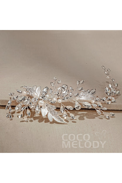 Alloy Headpieces with Imitation Pearl and Rhinestone CH0272