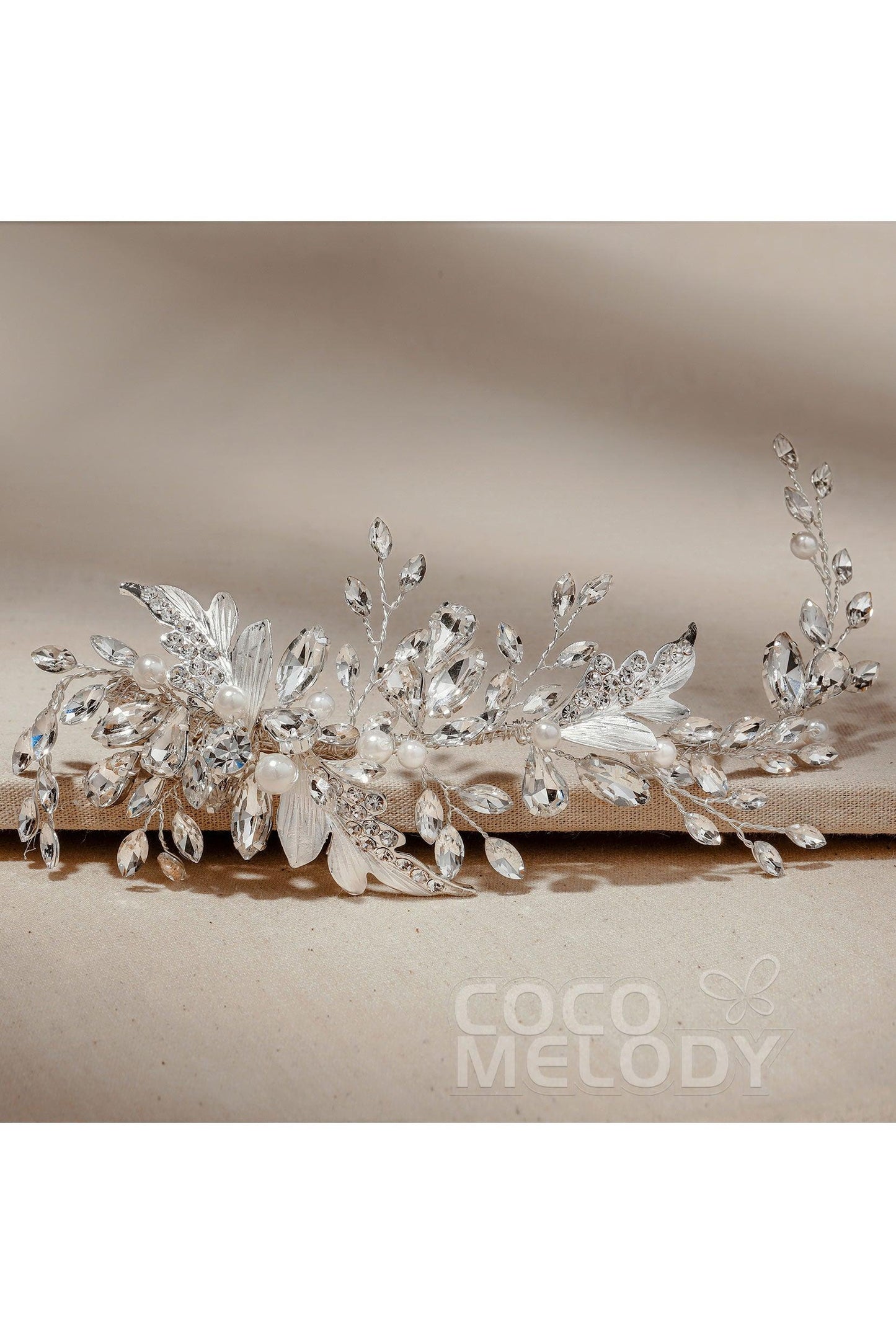 Alloy Headpieces with Imitation Pearl and Rhinestone CH0272