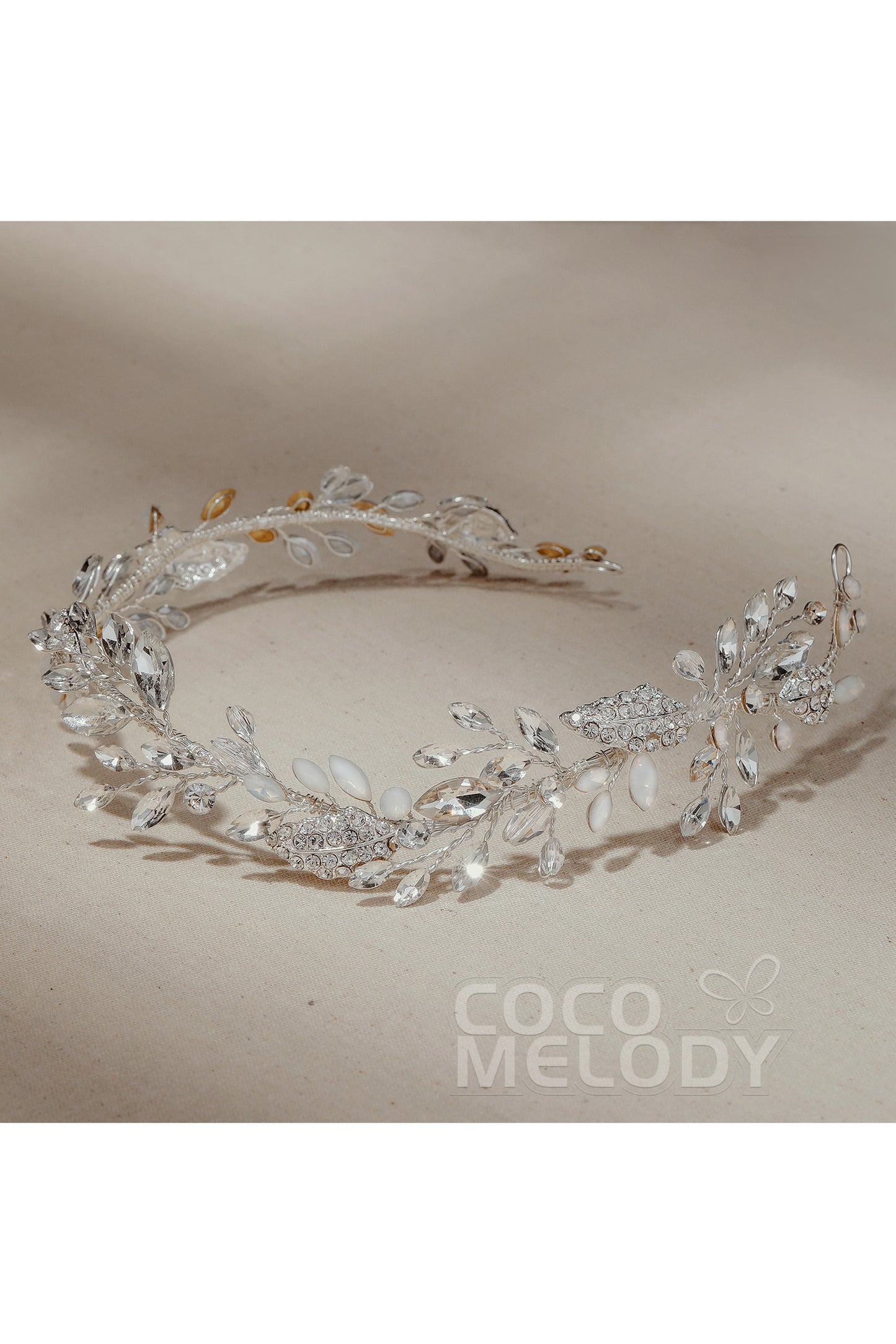 Alloy Headpieces with Rhinestone and Opal CH0274