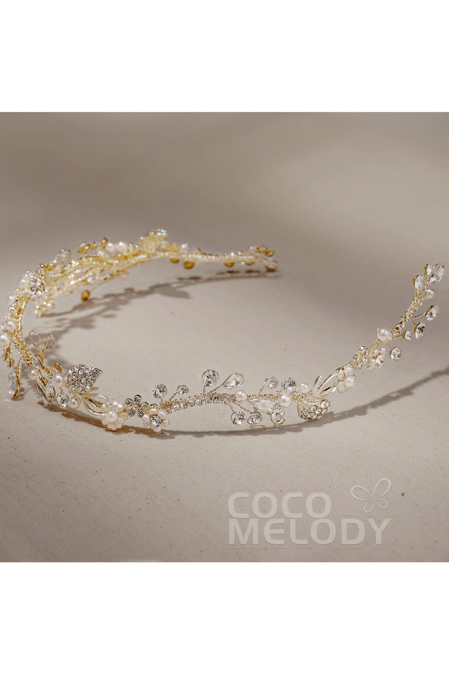 Alloy Headpieces with Imitation Pearl and Rhinestone CH0275