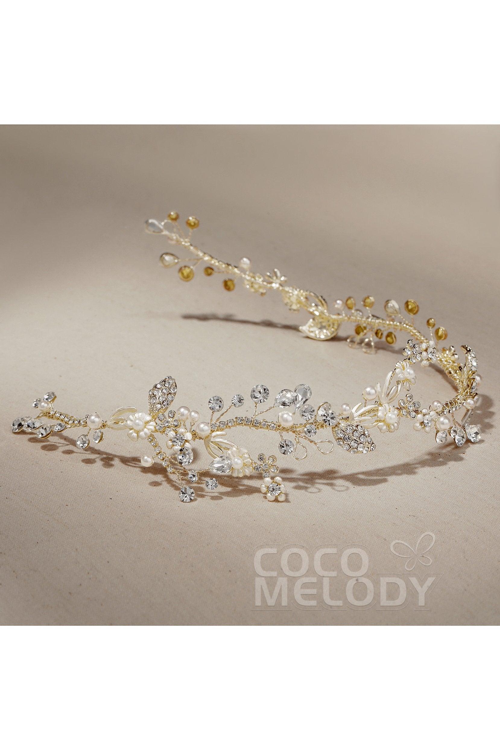 Alloy Headpieces with Imitation Pearl and Rhinestone CH0275 - COCOMELODY
