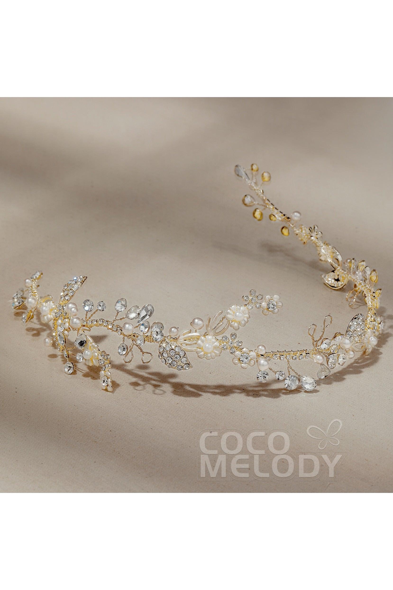 Alloy Headpieces with Imitation Pearl and Rhinestone CH0275 - COCOMELODY