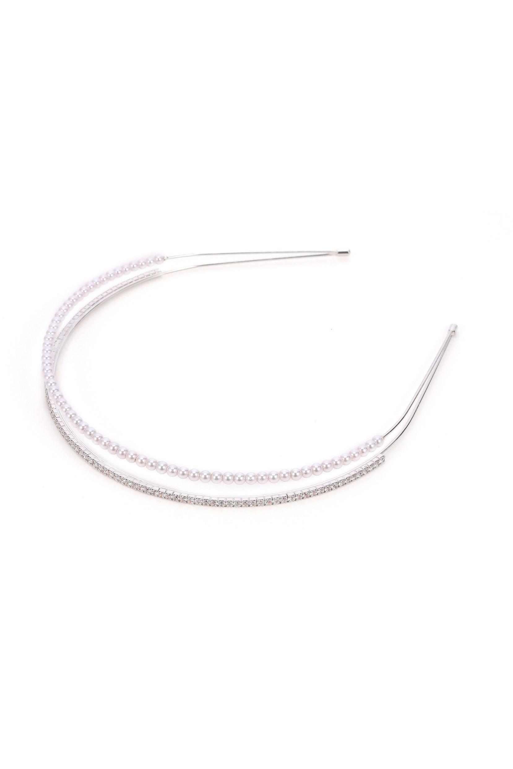 Alloy Headbands with Imitation Pearl Rhinestone CH0336 - COCOMELODY