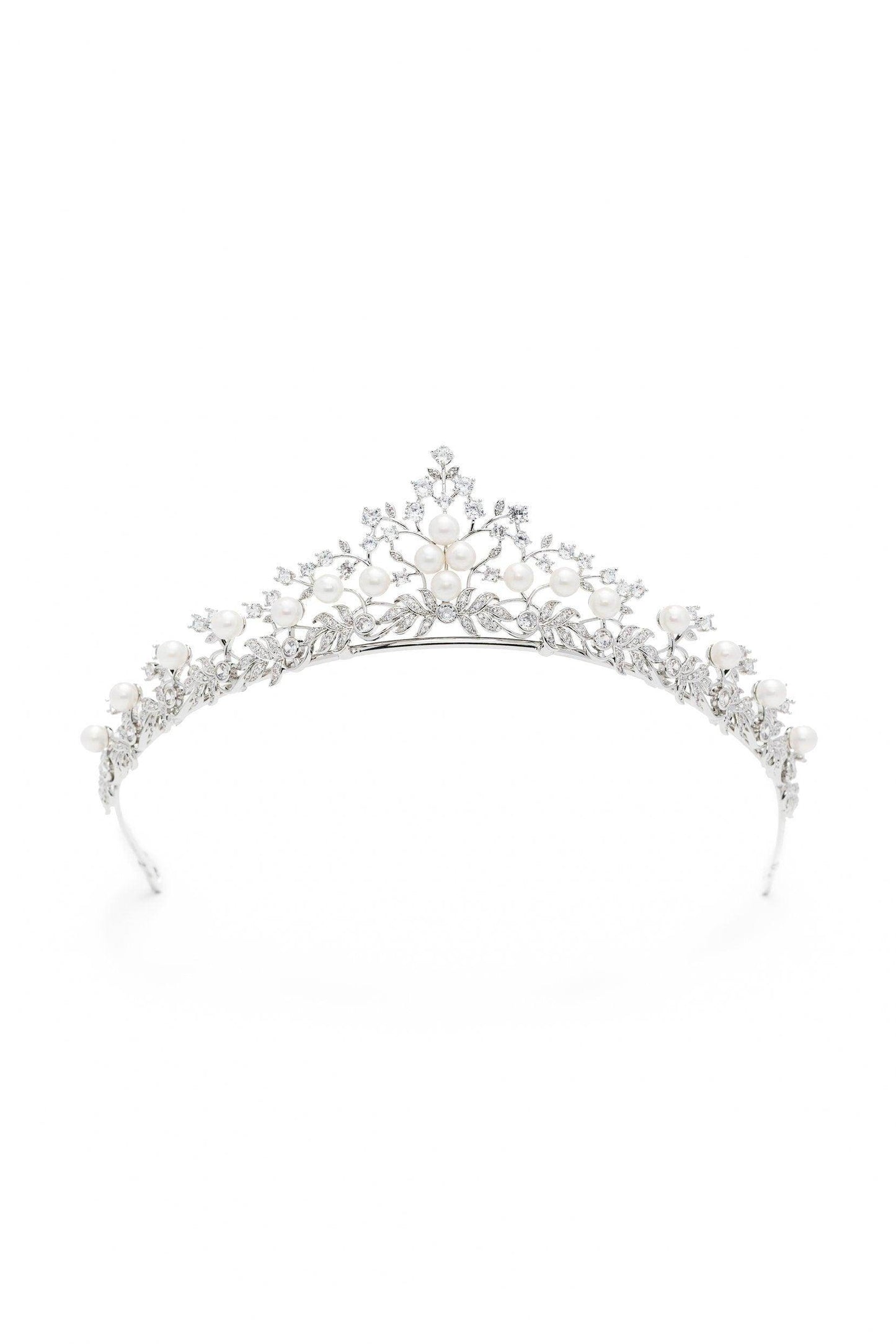 Alloy Tiaras with Imitation Pearl Rhinestone CH0356