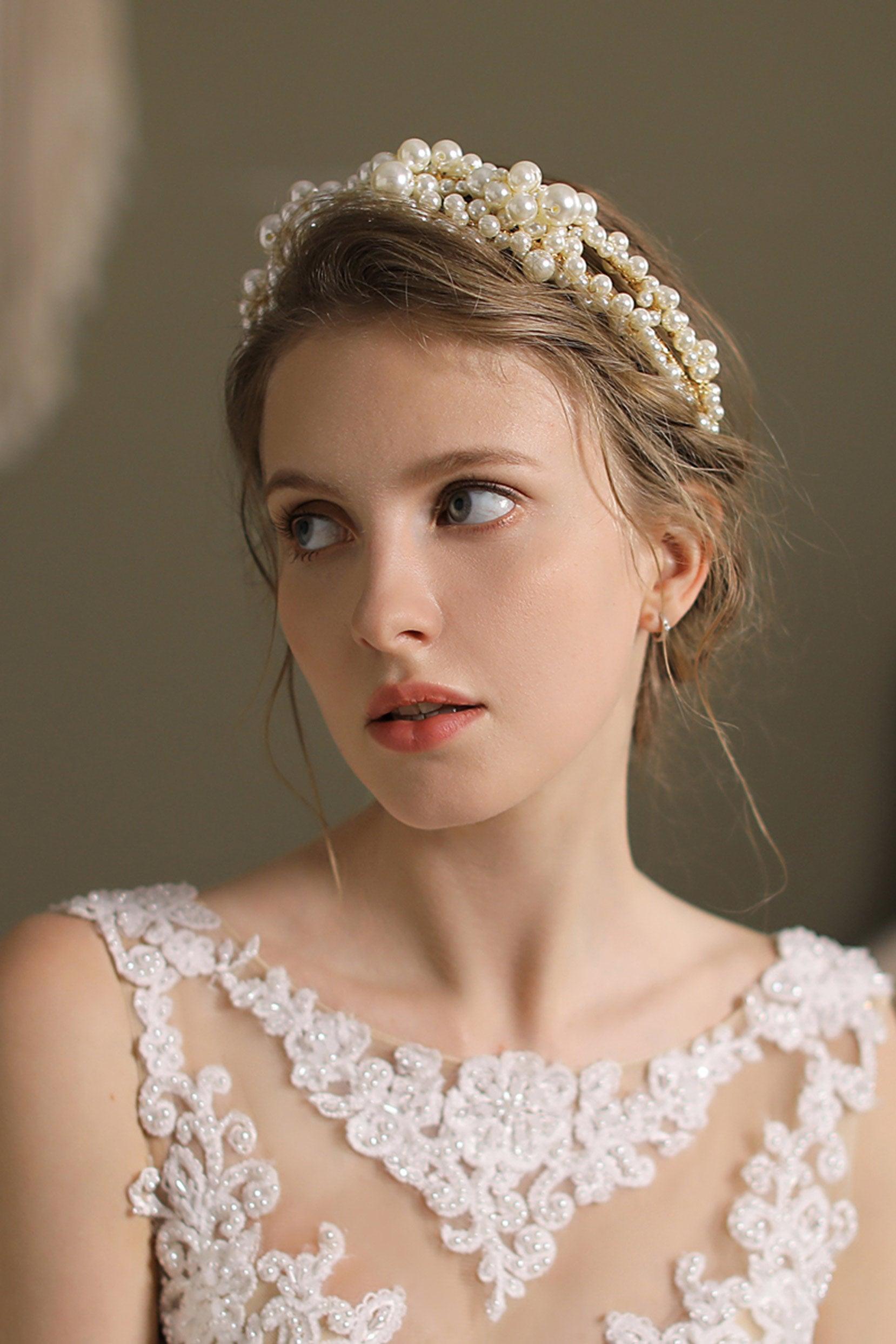 Alloy Headbands with Imitation Pearl CH0360 - COCOMELODY