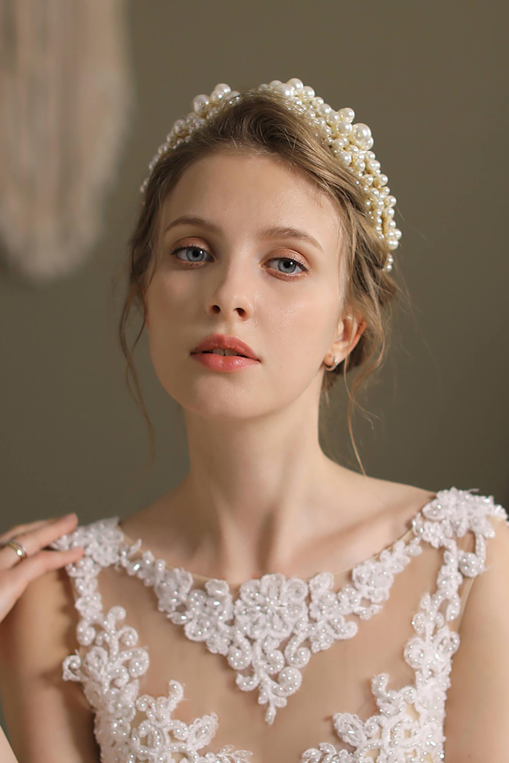 Alloy Headbands with Imitation Pearl CH0360 - COCOMELODY