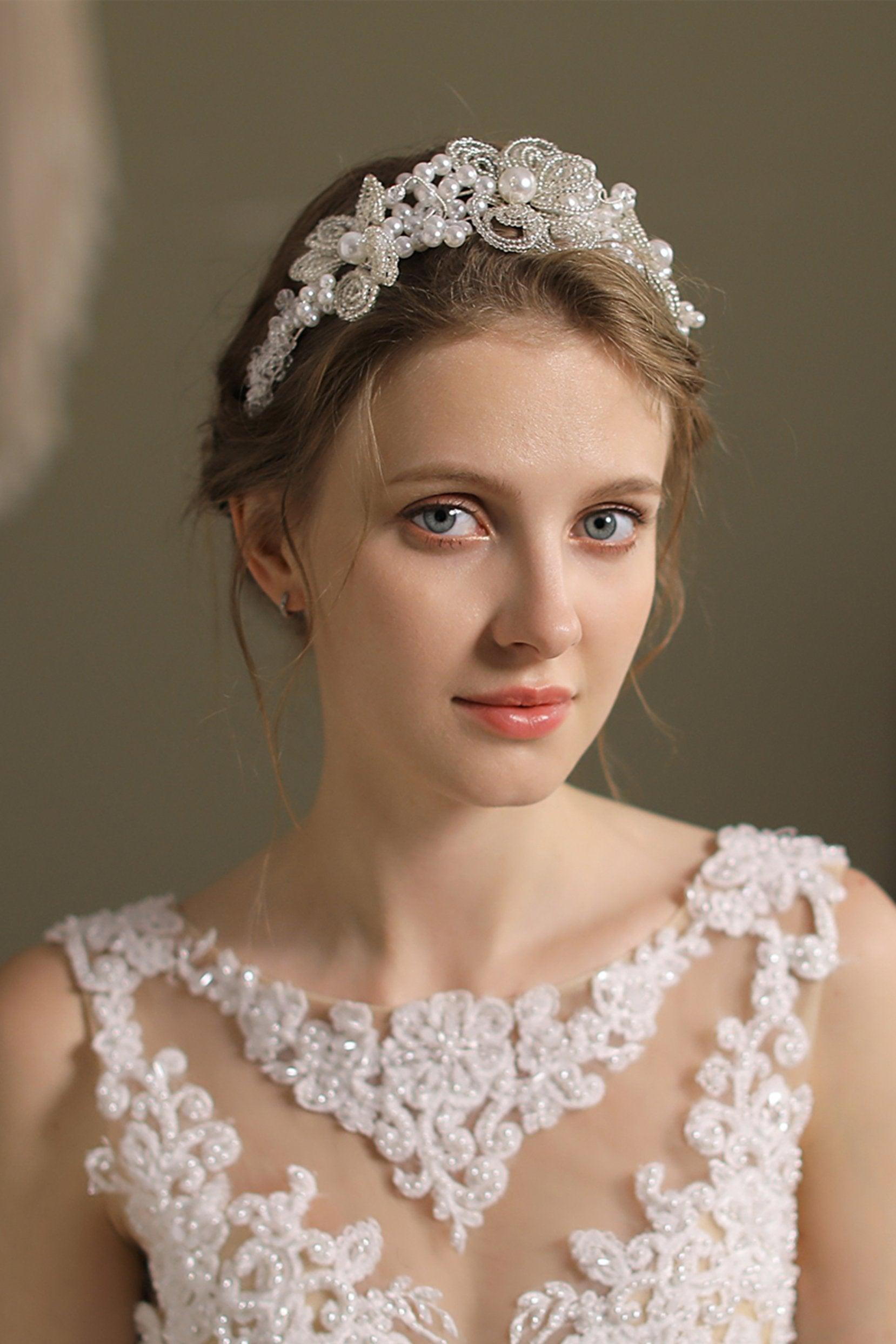 Alloy Headbands with Imitation Pearl CH0361 - COCOMELODY