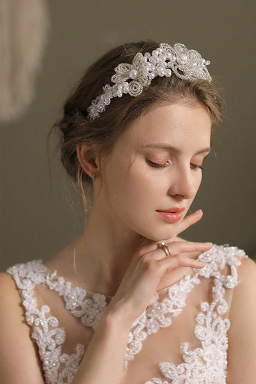 Alloy Headbands with Imitation Pearl CH0361 - COCOMELODY