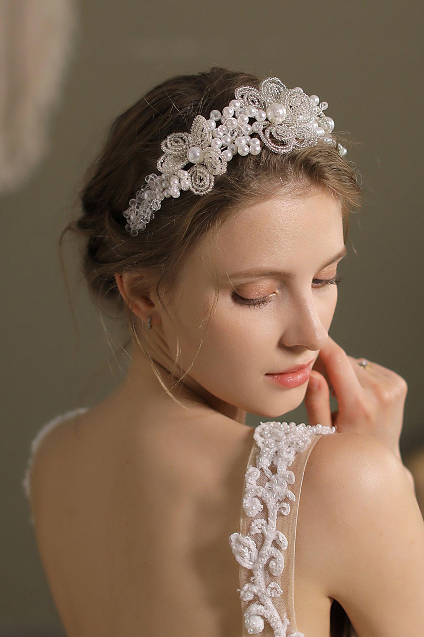 Alloy Headbands with Imitation Pearl CH0361 - COCOMELODY