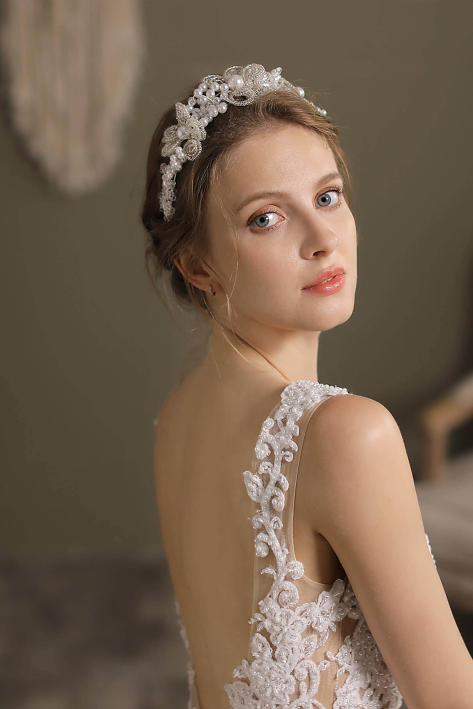 Alloy Headbands with Imitation Pearl CH0361 - COCOMELODY