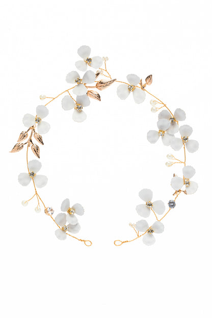 Alloy Headbands with Pearls Flower CH0377