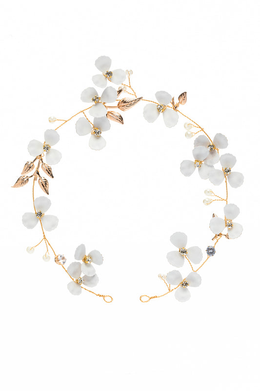 Alloy Headbands with Pearls Flower CH0377