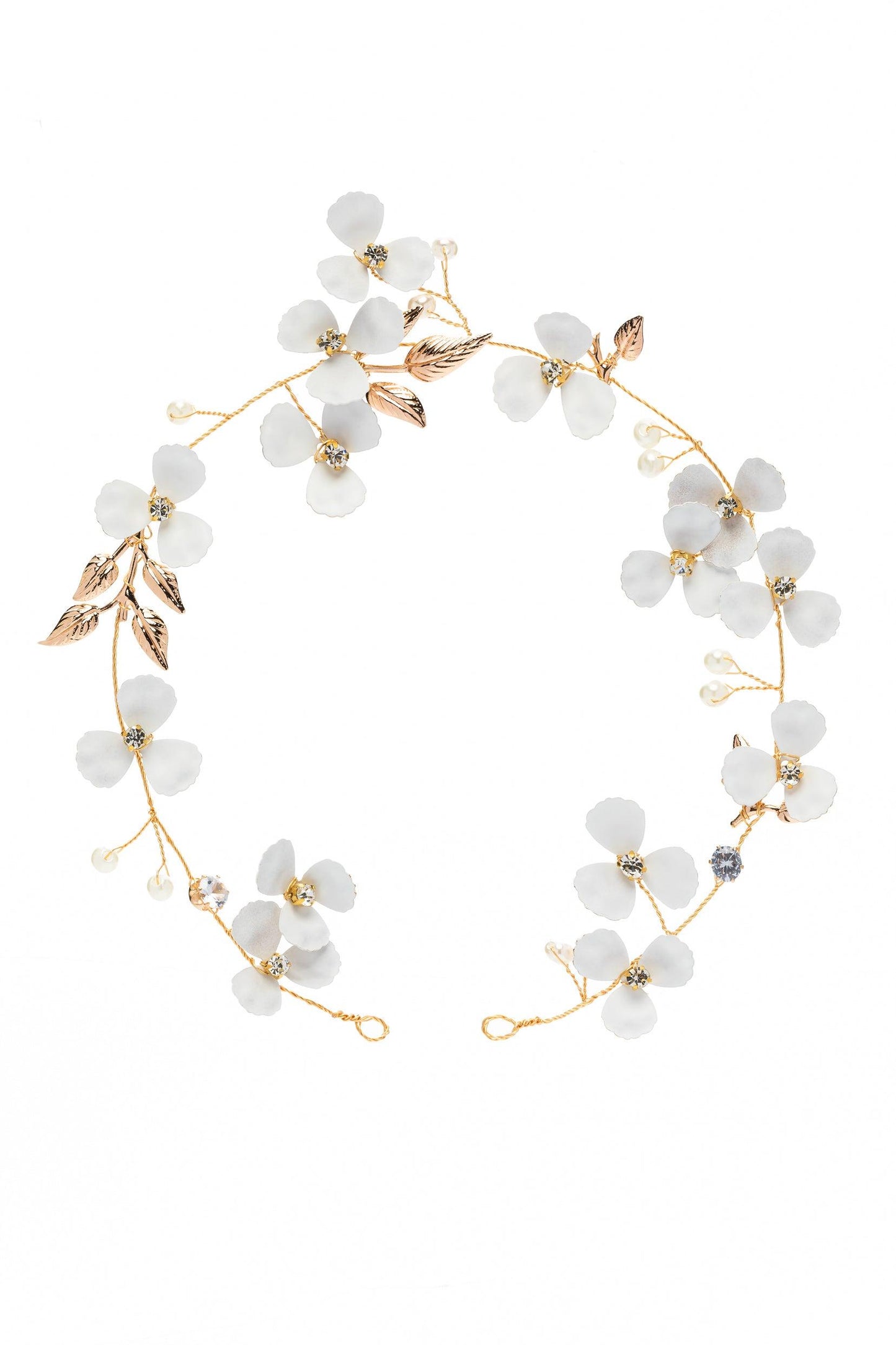 Alloy Headbands with Pearls Flower CH0377