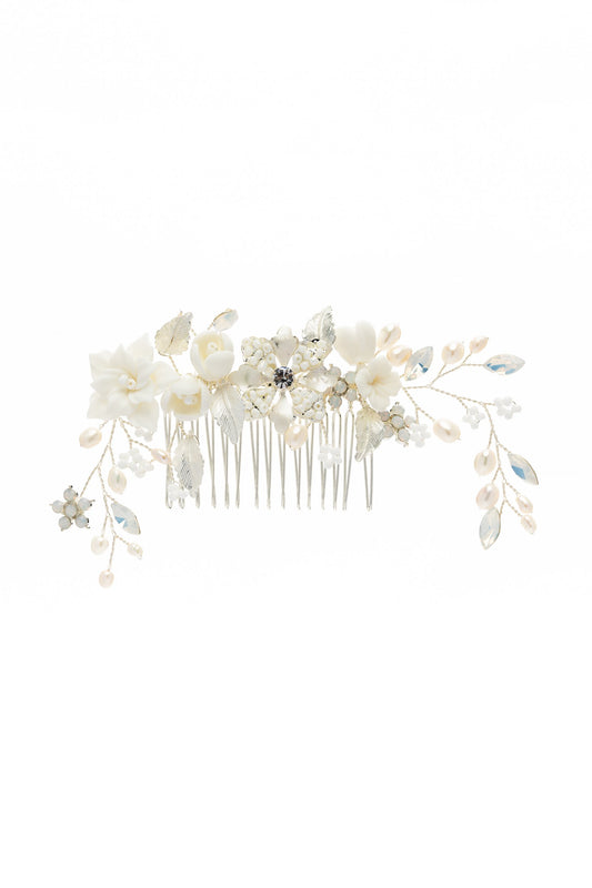 Alloy Hair Combs with Pearl Rhinestone CH0381