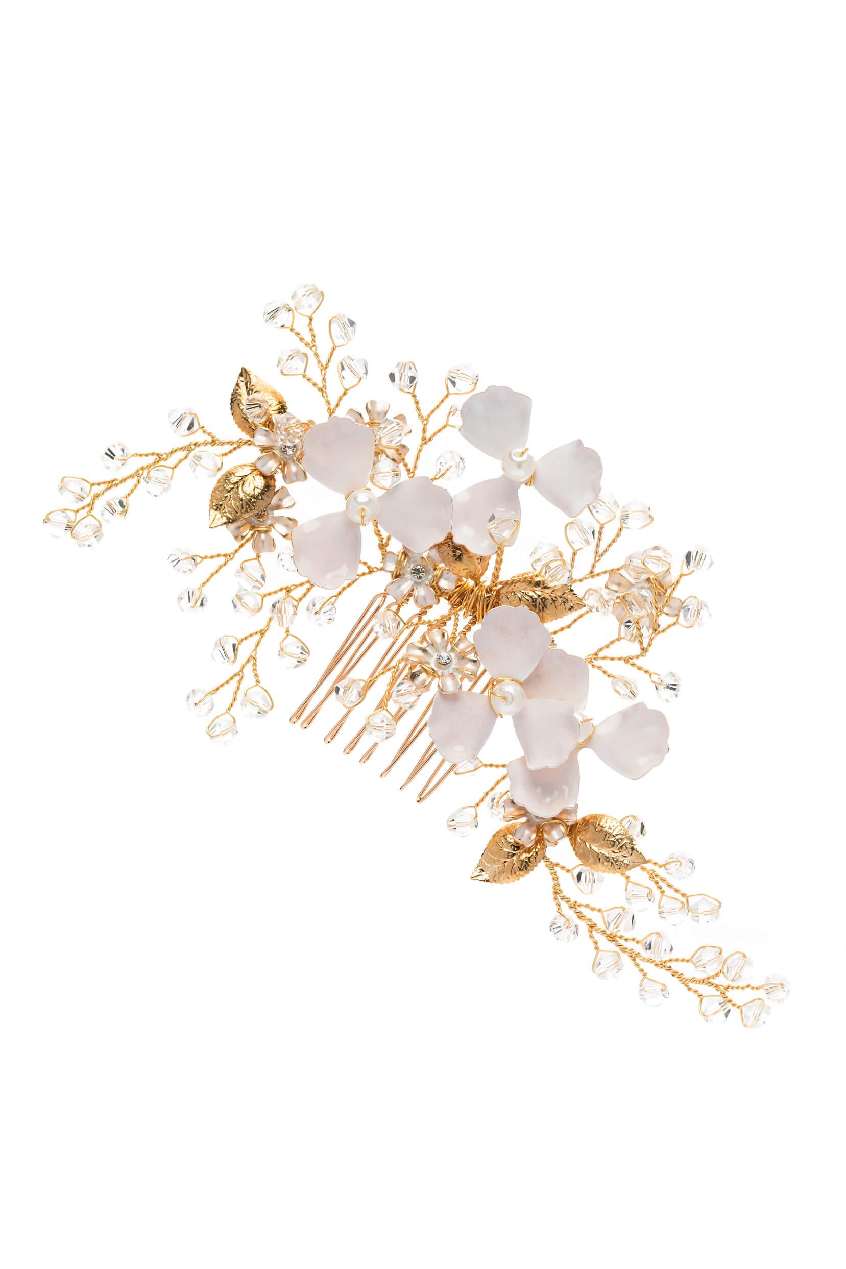 Alloy Hair Combs with Pearl Crystals CH0383 - COCOMELODY