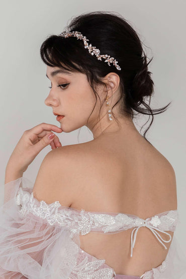 Alloy Headbands with Pearl Rhinestone CH0385 - COCOMELODY