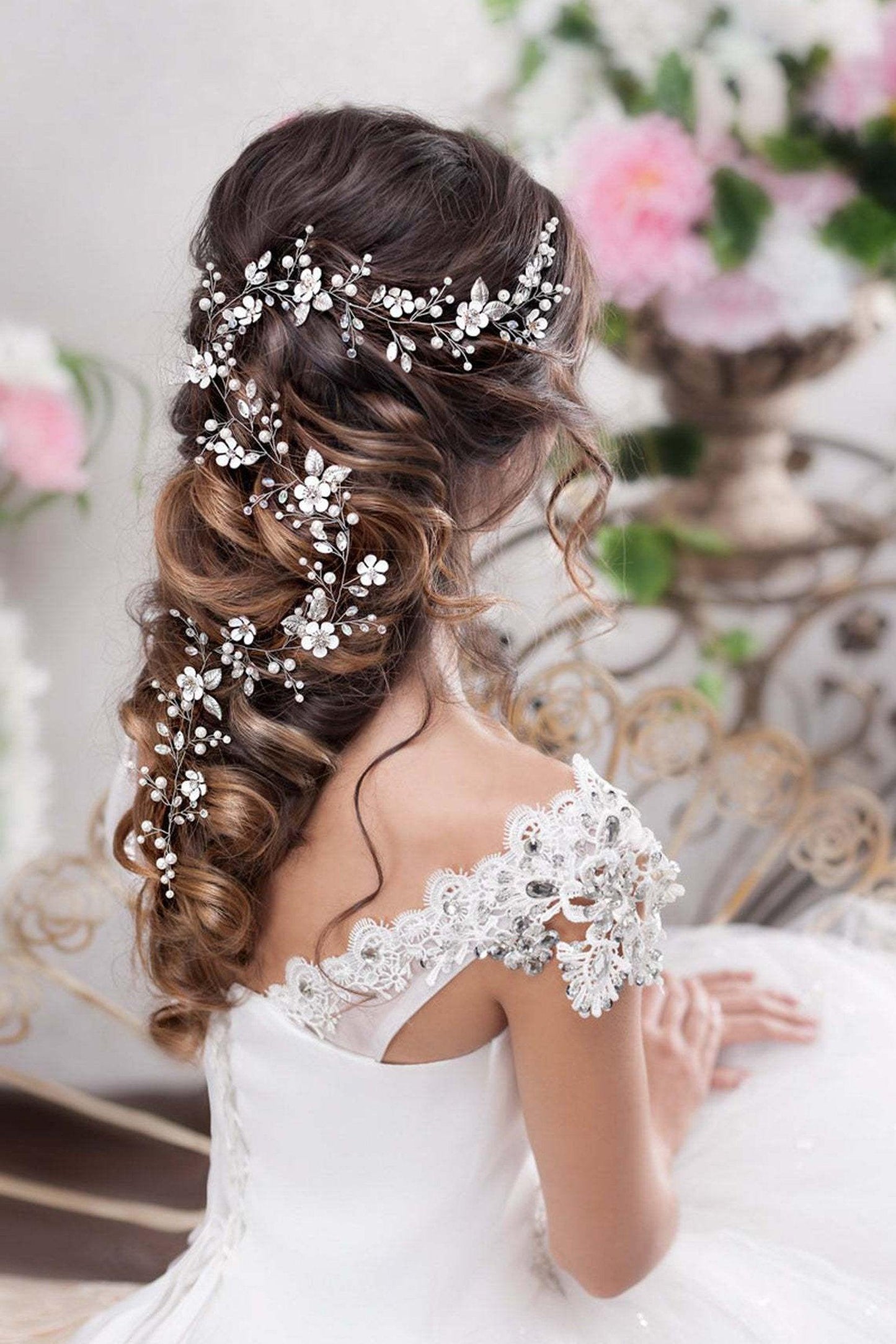 Alloy Headbands with Pearls CH0407