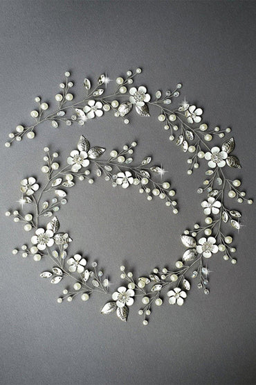 Alloy Headbands with Pearls CH0407