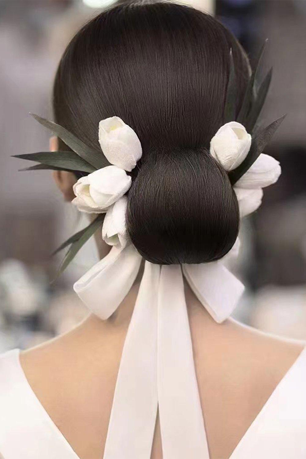 Velvet Headbands with Flower CH0408 - COCOMELODY
